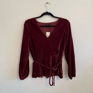 J Crew Velvet Wrap Top - Size 10